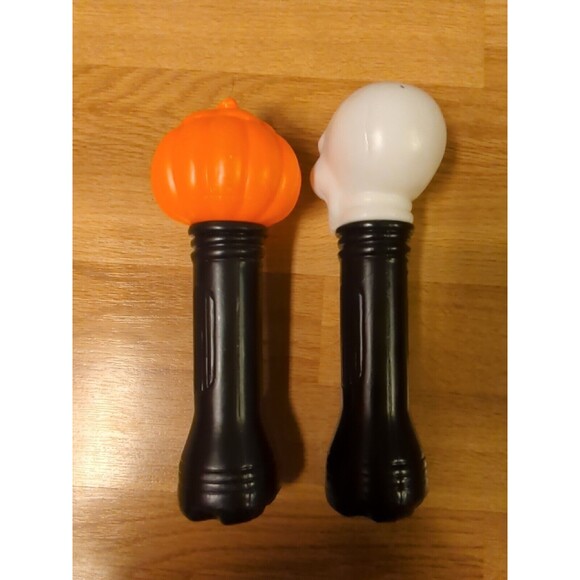 Halloween Flashlight Blinky Skull and Pumpkin Jack O Lantern Blow Mold - Picture 3 of 9